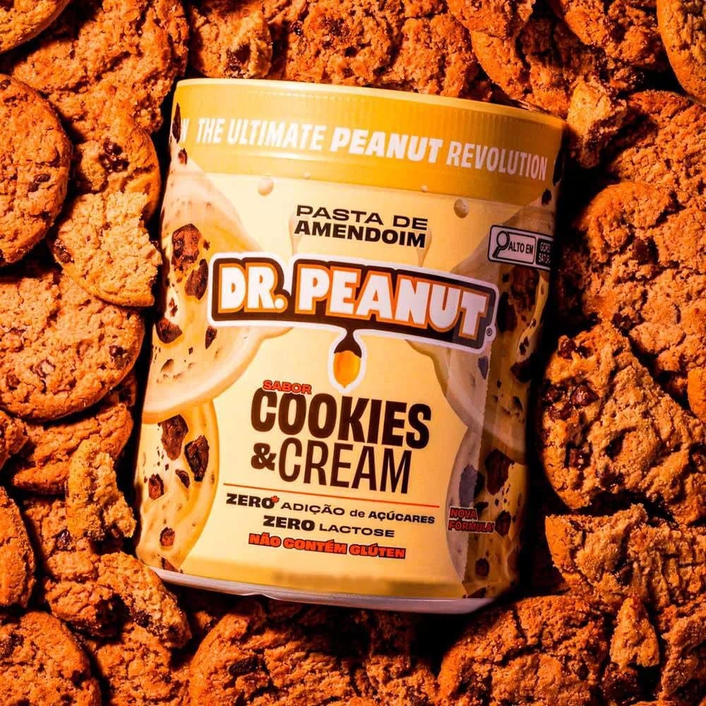 Pasta de Amendoim Dr. Peanut Sabor Cookies & Cream De 600g